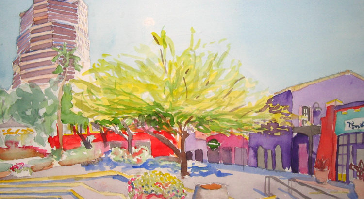 Downtown Tucson Watercolor Painting