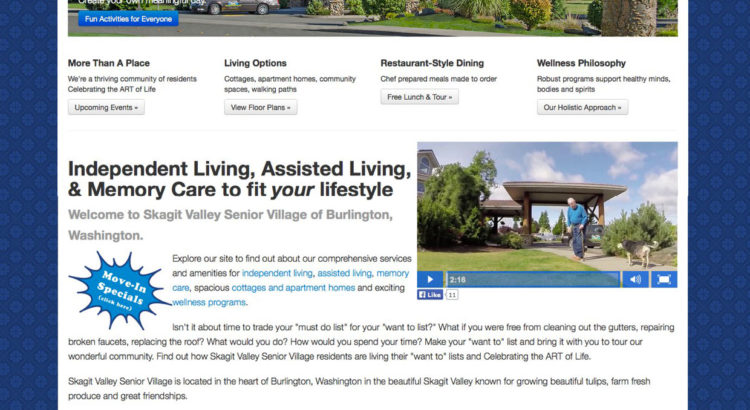Website Design: Skagit Valley Senior Village