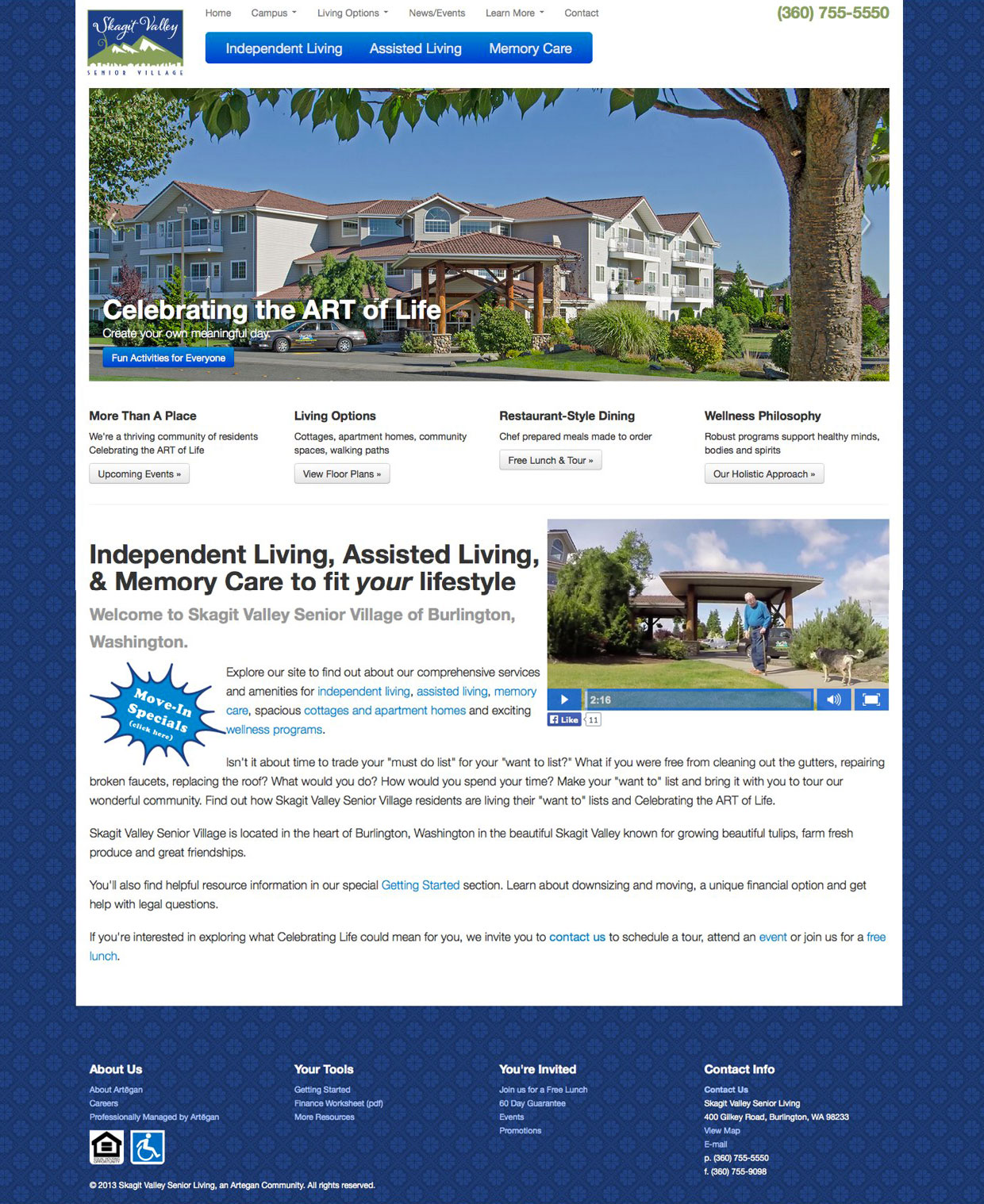 Website Design: Skagit Valley Senior Village